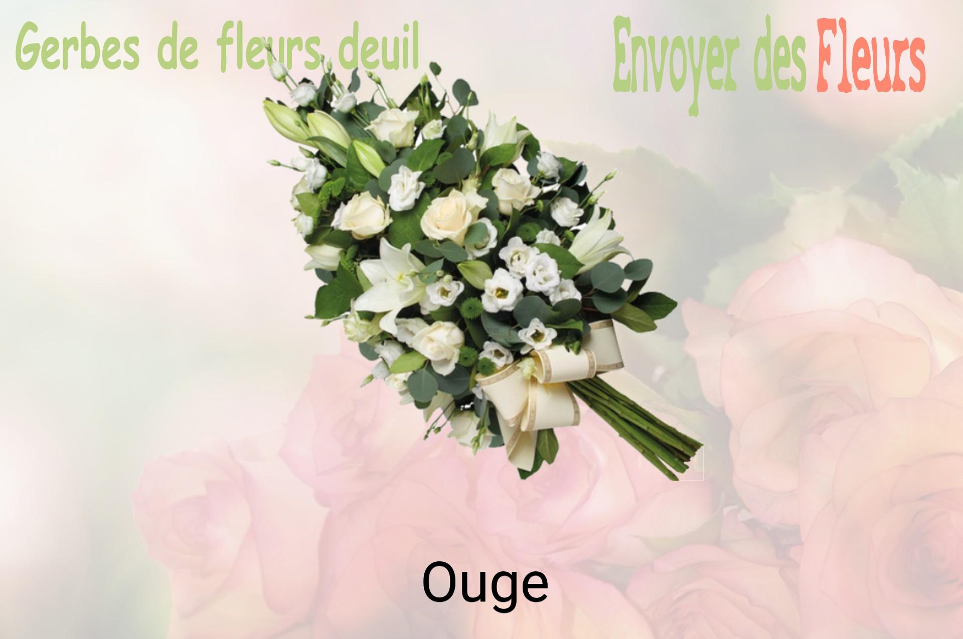 Gerbe de fleurs de deuil livrée à Ouge